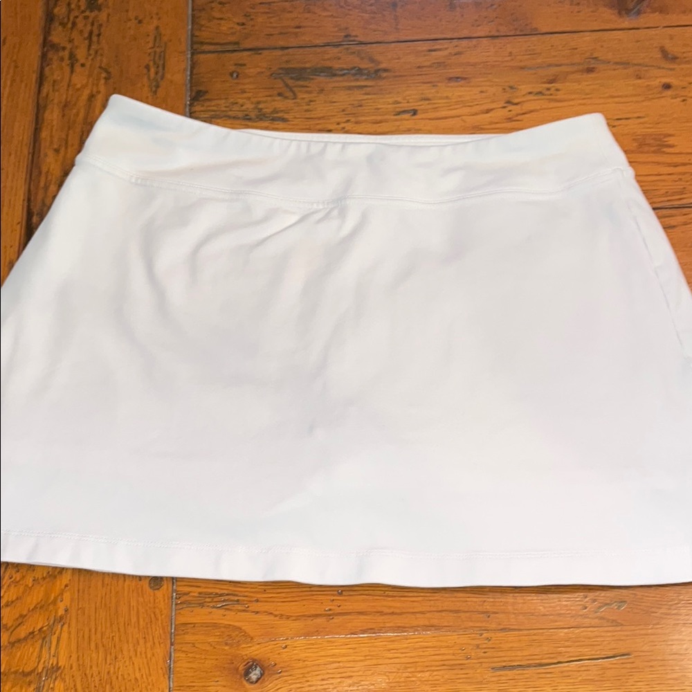 White Mini A-Line Skort with Attached Shorts for Casual Wear
